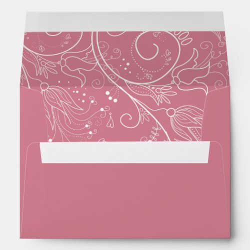 Dusty Pink Elegant Floral Wedding Envelope