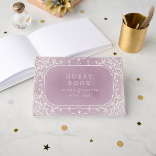 Dusty Pink elegant romantic vintage wedding Guest Book