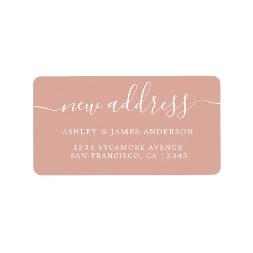Dusty Pink Elegant Script New Address Label