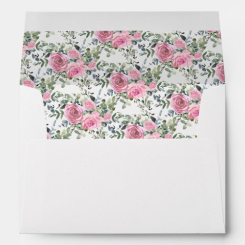 Dusty Pink Eucalyptus Botanical Watercolor Envelope