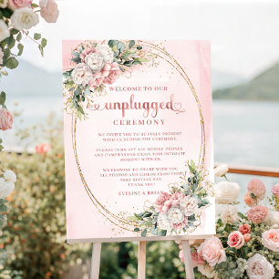 Dusty Pink Eucalyptus Unplugged Ceremony Sign