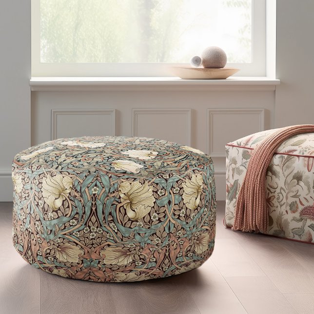 Dusty Pink Faded Blue William Morris Pimpernel Pouf (Creator Uploaded)