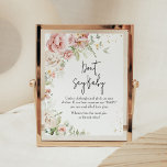 Dusty Pink Floral Baby Shower Don't Say Baby Poster<br><div class="desc">Make your event special with this Floral Baby Shower with our cute and lovely printable Don't Say Baby Sign featuring adorable Spring Baby Shower theme. Download,  personalize,  and create lasting memories with this perfect touch for your joyous celebration!

BS1012 B</div>