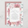 Dusty Pink Floral Botanical Elegant Birthday Invitation