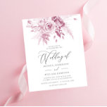 Dusty Pink Floral Budget Wedding Invitation<br><div class="desc">Dusty Pink Floral Budget Wedding Invitation</div>