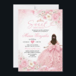 Dusty Pink Floral Charra Princess Sweet Sixteen Invitation<br><div class="desc">EDITABLE Pink Floral Charra Princess Sweet Sixteen Invitation
Blush Pink Bow Coquette 16th Birthday Mis Quince Invitation
Pink Crown Quinceañera Invitation</div>