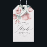 Dusty Pink Floral Elegant Wedding Thanks Gift Tags<br><div class="desc">Dusty rose wedding tags</div>