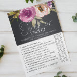 Dusty Pink Floral Game Over or Under Flyer<br><div class="desc">Over or Under bridal shower game.  Watercolor dusty pink and purple flowers on a charcoal background.  Matching items to complete your event collection are available in our Zazzle store!</div>