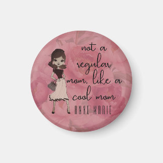 Dusty Pink Floral Mother's Day Cute ‘Cool Mom’ Magnet
