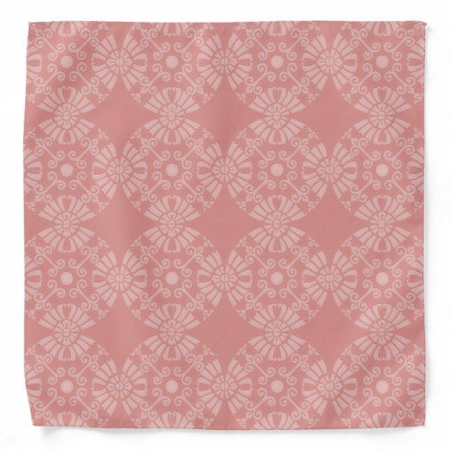 Dusty Pink Floral Pattern Bandana (Front)