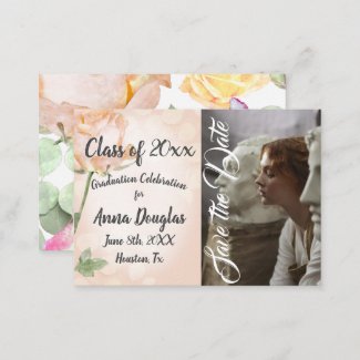 Dusty Pink, Floral Save-the-Date Card