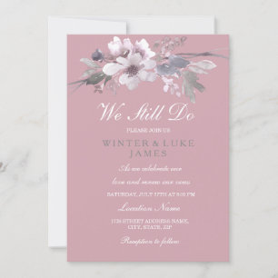 Dusty Pink Floral Vow Renewal Anniversary Invite