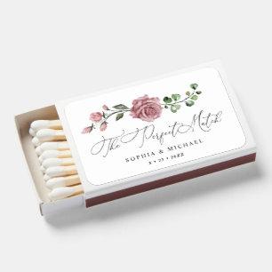 Dusty Pink Floral Wedding Matchboxes