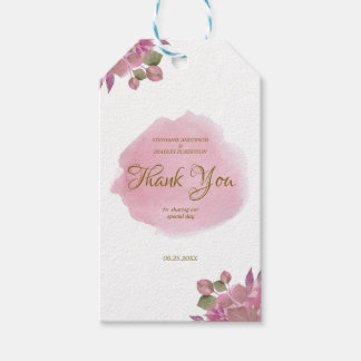 Dusty Pink Floral Wedding Thank You Gift Tags