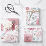 Dusty Pink Flowers Elegant Botanical Pattern Wrapping Paper Sheets<br><div class="desc">Botanical dusty rose floral pattern wrapping papers</div>