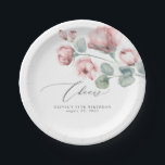 Dusty Pink Flowers Elegant Romantic Paper Plates<br><div class="desc">Dusty rose paper plates</div>