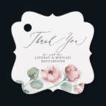 Dusty Pink Flowers Elegant Wedding Thank You Favor Tags<br><div class="desc">Dusty rose wedding favor tags</div>