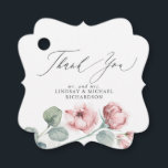 Dusty Pink Flowers Elegant Wedding Thank You Favor Tags<br><div class="desc">Dusty rose wedding favor tags</div>
