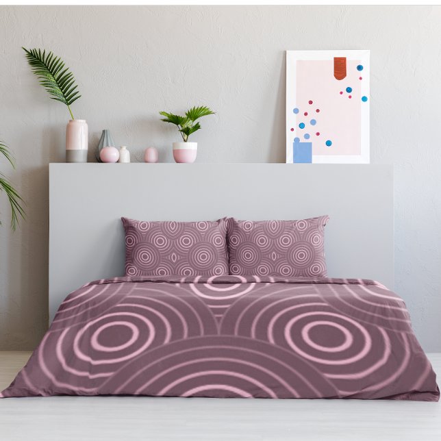 Dusty Pink Geometric Circles Pattern  Pillow Case (Creator Uploaded)