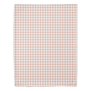 Dusty Pink Gingham Check Pattern Duvet Cover
