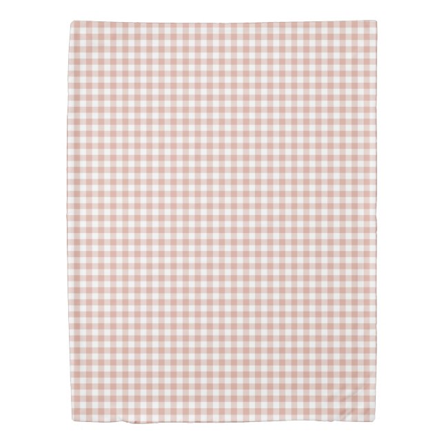 Dusty Pink Gingham Check Pattern Duvet Cover (Front)