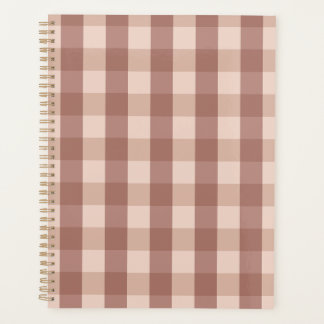 Dusty Pink Gingham Checkered Planner