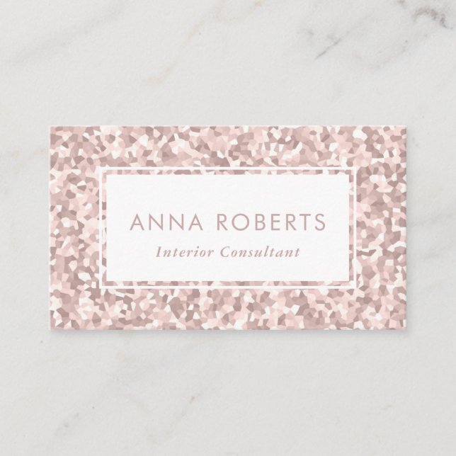 Dusty Pink glitter pattern business card (Front)