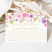 Dusty Pink Gold Floral Shower Family Traditions Invitation