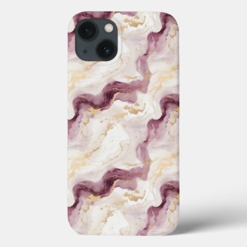 Dusty Pink  Gold Marble iPhone 13 Case