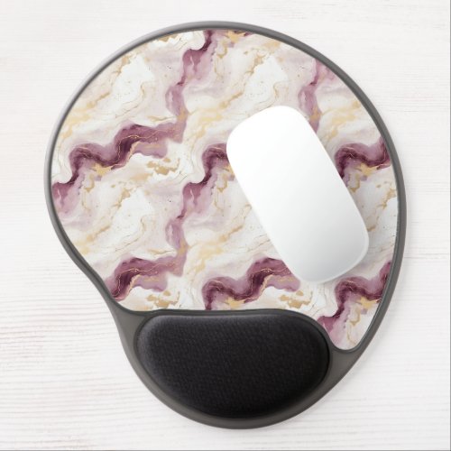 Dusty Pink  Gold Marble Gel Mouse Pad