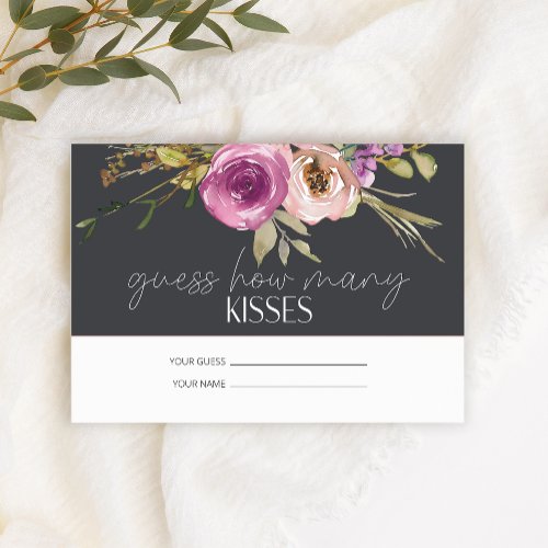 Dusty Pink Guess How Many Kisses Bridal Game Enclosure Card