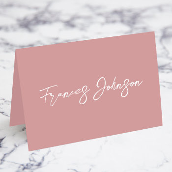 Dusty Pink Individual Name Place Cards by annaleeblysse at Zazzle