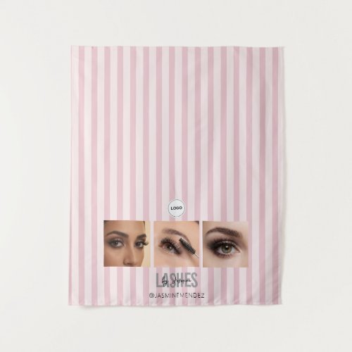 Dusty Pink Lashes Studio Photo Collage Trade Show Tapestry