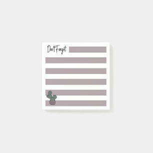 Dusty Pink Lined Potted Cactus - Post-it Notes