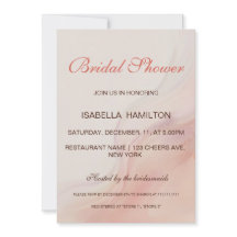 Dusty Pink Marble Script Calligraphy Bridal Shower