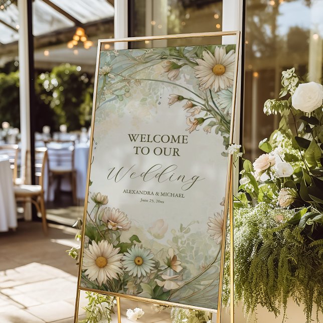 Dusty Pink Marguerite Daisy Wedding Art Nouveau Foam Board (Creator Uploaded)