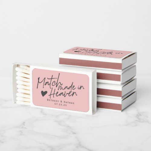 Dusty Pink match made in heaven wedding favors