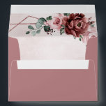 Dusty Pink Mauve Rose Floral Geometric Wedding  En Envelope<br><div class="desc">Elegant and modern floral midsummer wedding invitation envelope features a bouquet of watercolor roses peonies in shades of dusty rose, dusty pink , mauve, sage with lush green botanical leaves and eucalyptus. Please find more matching designs and variations from my "blissweddingpaperie" store. And feel free to contact me for further...</div>