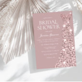 Dusty Pink Mauve Rose Gold Dress Bridal Shower Invitation