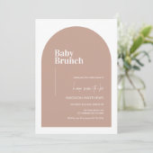 Dusty Pink Minimal Arch Baby Brunch Baby Shower  Invitation (Standing Front)
