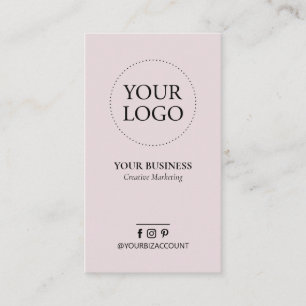 Dusty Pink Minimal Logo Business Social Media Card