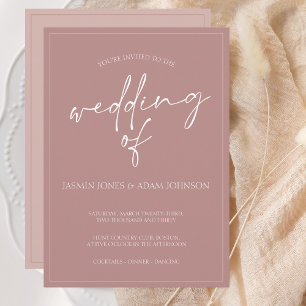 Dusty Pink Minimal Script Wedding Holiday Card