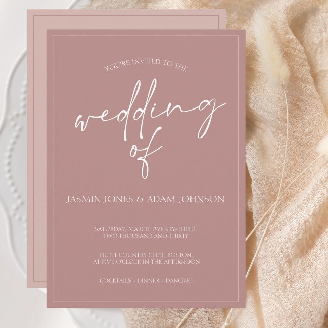 Dusty Pink Minimal Script Wedding Holiday Card (Creator Uploaded)
