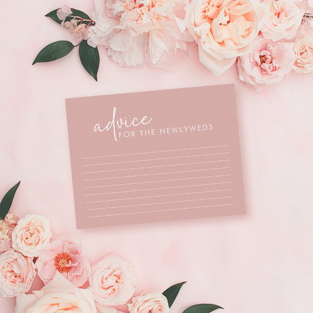Dusty Pink Minimalist Bridal Shower Advice Card (Creator Uploaded)