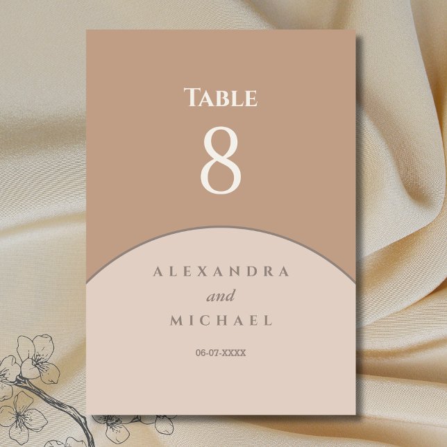 Dusty Pink Minimalist Japandi Wedding  Table Number (Creator Uploaded)