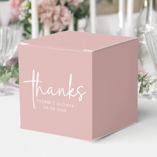 Dusty Pink Minimalist Script Bridal Shower Square Favor Boxes