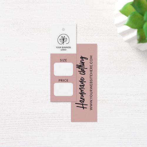 Dusty Pink Modern Handmade Clothing Size Price Tag