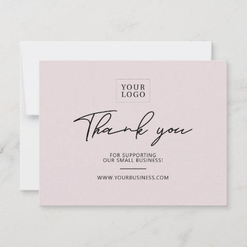 Dusty Pink Modern Lettering Business Thank You