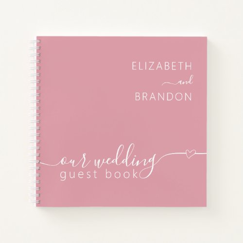 Dusty Pink Modern Minimal Wedding Guest Book