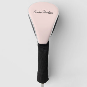 Dusty Pink Modern Script Girly Monogram Name Blush Golf Head Cover